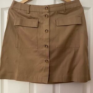 Tan Button-Front Skirt